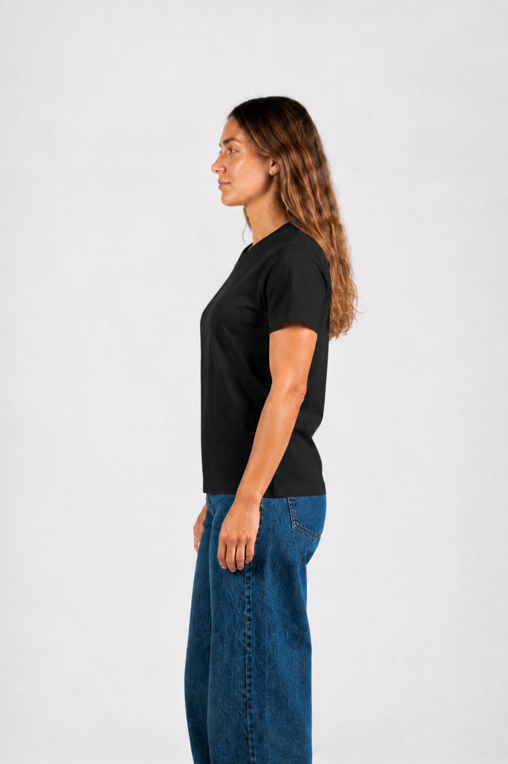 Playera Boston Mujer — Negro — perfil