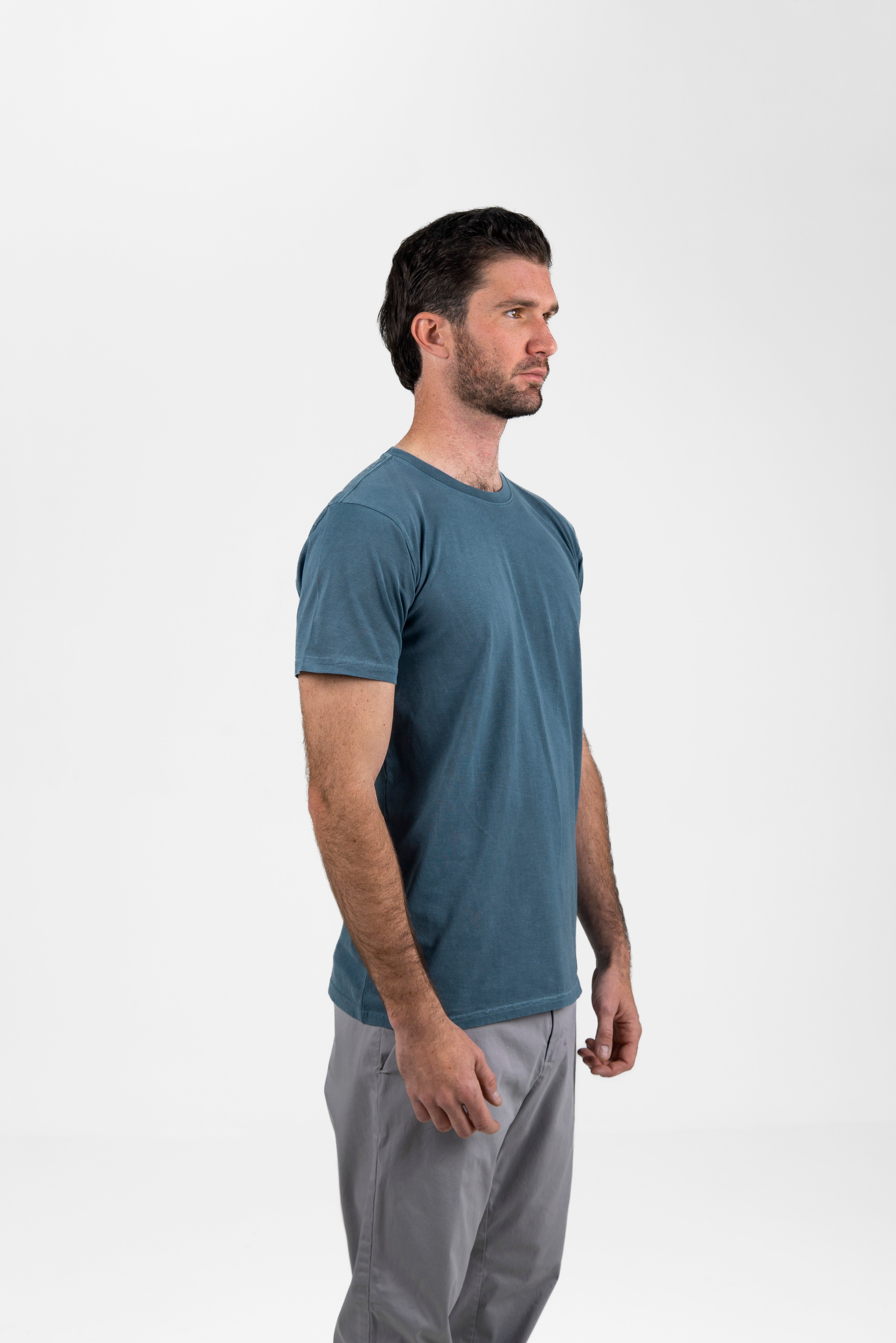 Playera Vintage Deslavada Manga Corta Adulto Caballero Teñido en prenda