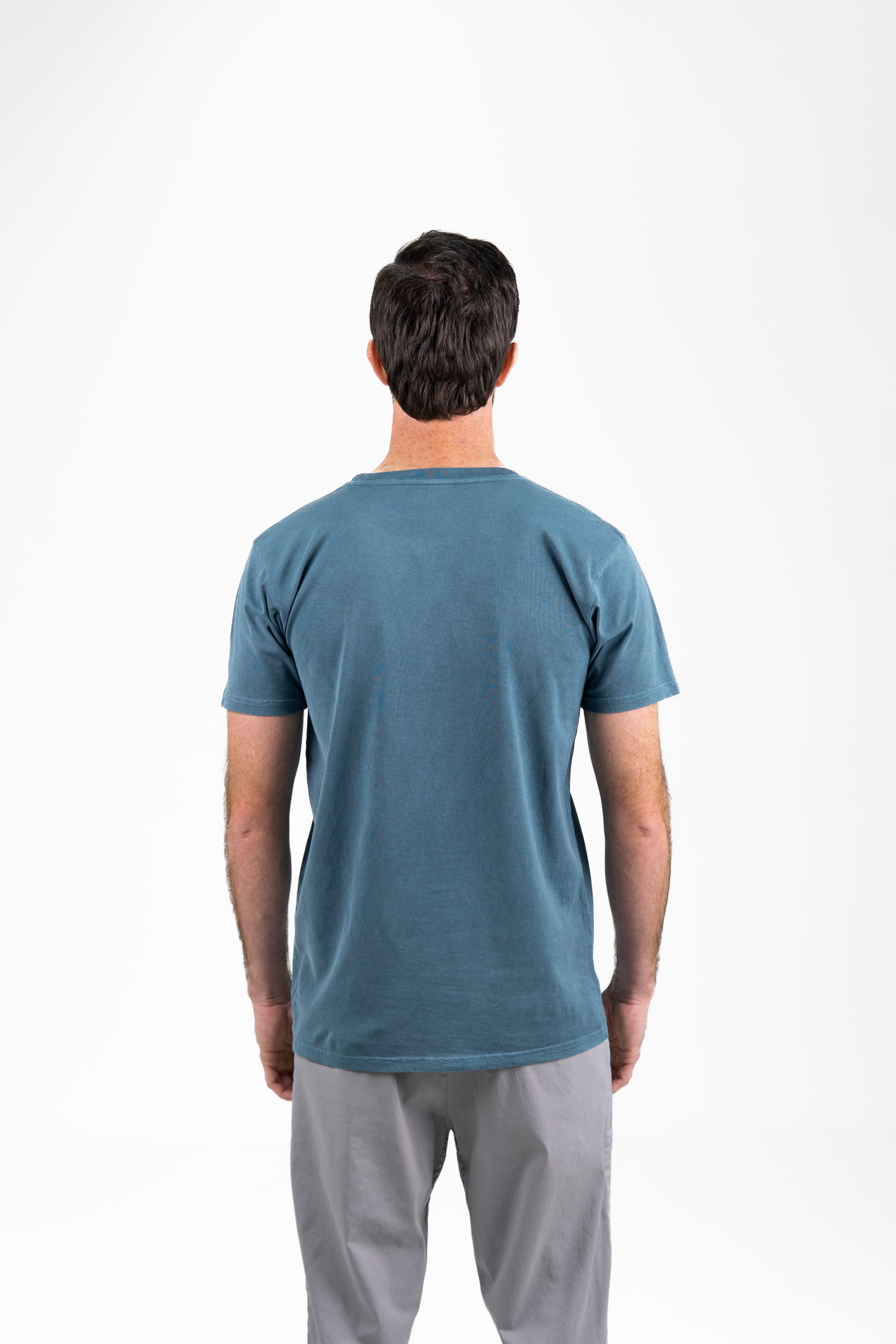 Playera Vintage Deslavada Manga Corta Adulto Caballero Teñido en prenda