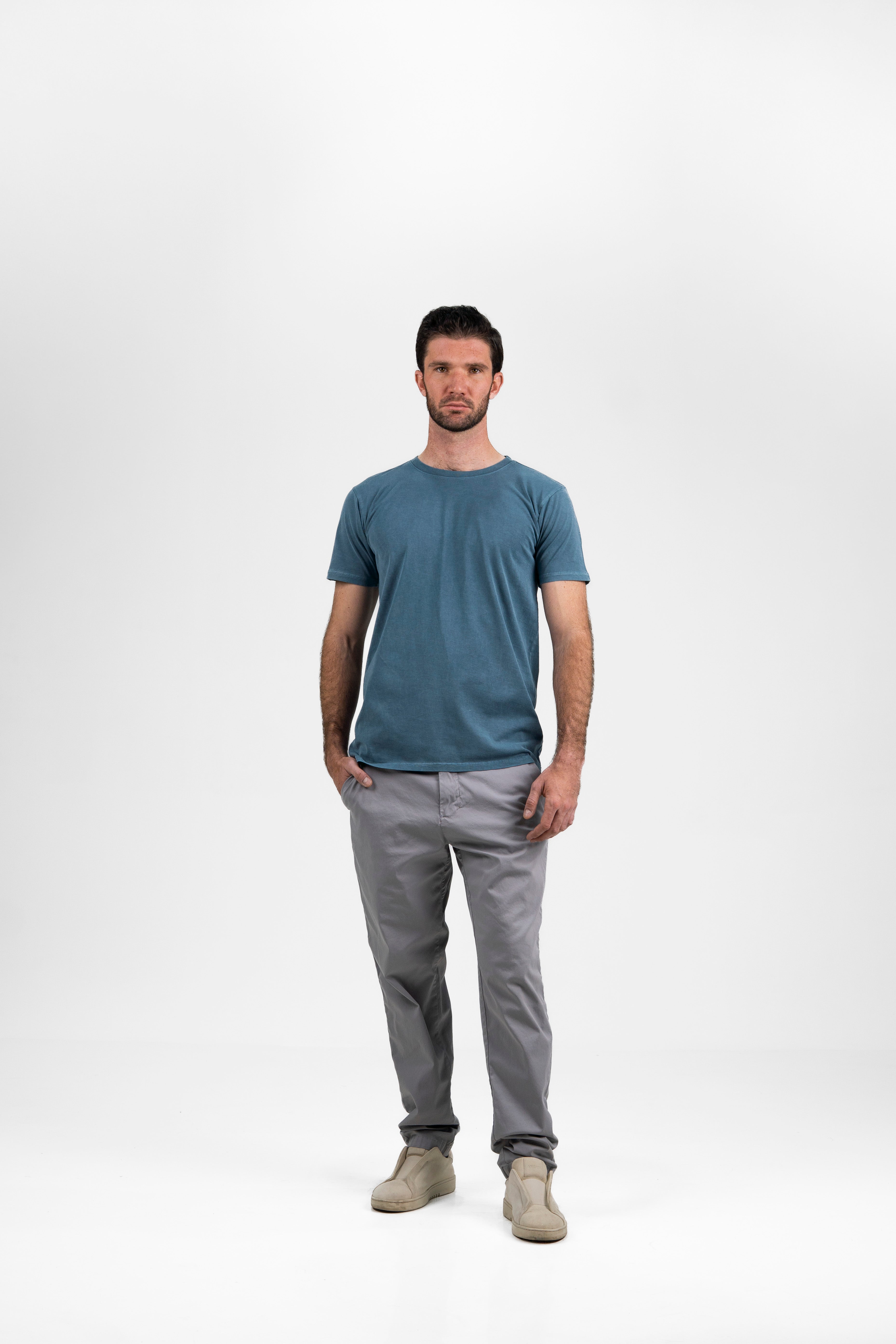 Playera Vintage Deslavada Manga Corta Adulto Caballero Teñido en prenda