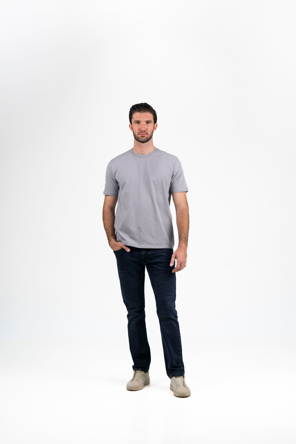 Playera Manga Corta 100% Algodon Peinado estilo 10010 Gris